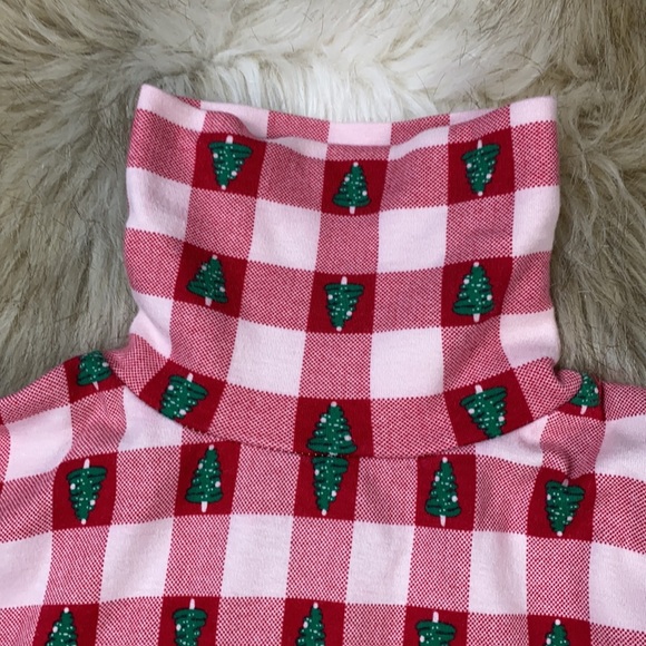 Westbound Plaid Christmas Tree Long Sleeve Turtleneck Blouse, Medium - Picture 8 of 13